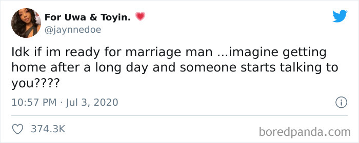 Tweet about introvert struggles, humorously describing dread of social interaction after a long day, related to introvert memes.