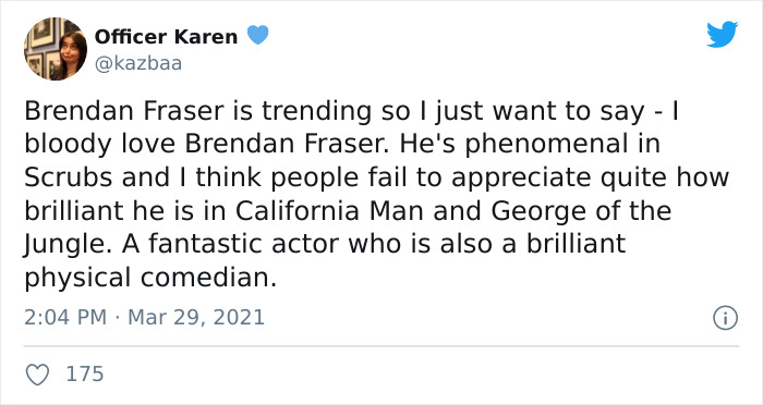 Brendan Fraser Is Trending On Twitter Simply For Being Wholesome (Xx Tweets)