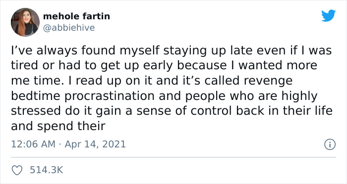 Staying Up Late A Lot Might Mean You&rsquo;re Affected By Revenge Bedtime Procrastination, And This Twitter User Went Viral For Explaining Why