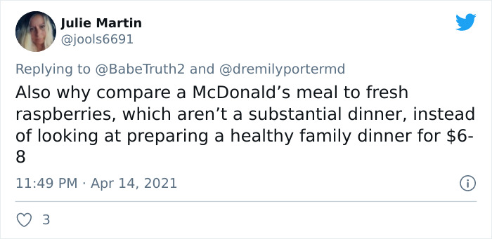 A Tweet Saying That Unhealthy Food Is Cheaper Sparks A Discussion In The Comments A Tweet Saying That Unhealthy Food Is Cheaper Sparks A Discussion In The Comments