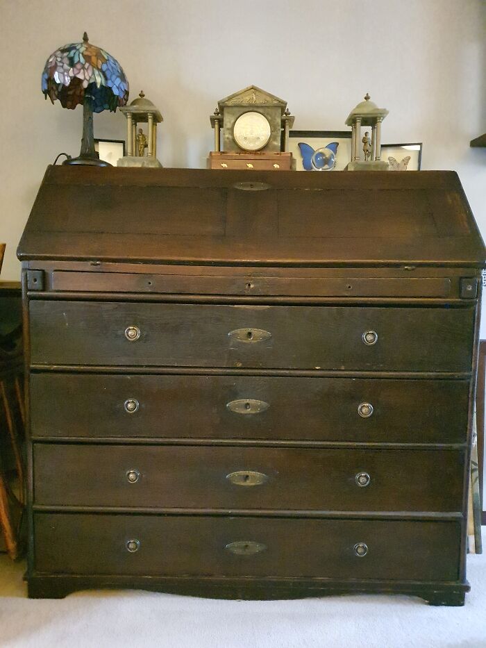 My Estate Desk. It's Roughly The Same Age As The Declaration Of Independence (Handles Unfortunately Not Original)