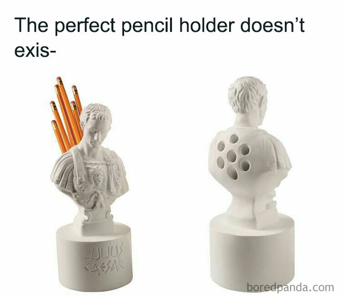 Learn The History Behind The Meme ➡️ If One Believes In Omens, There Were A Number Of Reasons For Caesar Not To Attend The Senate Meeting That Day. First, Caesar’s Horses That Were Grazing On The Banks Of The Rubicon Were Seen To Weep. Next, A Bird Flew Into The Theater Of Pompey With A Sprig Of Laurel But Was Quickly Devoured By A Larger Bird. Caesar’s Wife, Calpurnia Had A Dream Of Him Bleeding To Death In Her Arms. And Lastly, A Soothsayer Named Spurinna Warned Him To Beware Of Danger No Later Than The Ides Of March. Unfortunately, Caesar Put Little Faith In Omens. A Large Crowd Accompanied Caesar On His Way To The Senate. Just As He Entered The Theater A Man Named Artemidorus Tried To Warn Him Of Eminent Danger By Thrusting A Small Scroll Into His Hand, But Caesar Ignored It. The Dictator Entered And Sat On His Throne. Cimber Approached The Unsuspecting Caesar And Handed Him A Petition On Behalf Of His Exiled Brother; Caesar, Of Course, Did Not Rise To Greet Him. Cimber Grabbed At Caesar’s Toga And Pulled It Back. Caesar Reportedly Said, “Why, This Is Violence?” Casca Dealt The First Blow With His Knife; Caesar Immediately Tried To Defend Himself By Raising His Hands To Cover His Face. The Remaining Conspirators Surrounded The Shocked Caesar - Cassius Struck Him In The Face, Decimus To The Ribs. Caesar Collapsed, Dead, Ironically At The Foot Of A Statue Of His Old Enemy Pompey. In All There Were Twenty-Three Blows. Despite The Beautiful Words Of William Shakespeare Caesar Did Not Say “E Tu, Brute!” (You, Too, Brutus!) As Brutus Plunged His Dagger Into The Dying Dictator But “You, Too, My Child!”. ———
⬇️⬇️⬇️
follow @educational.history.memes For More Memes With Informative Captions
