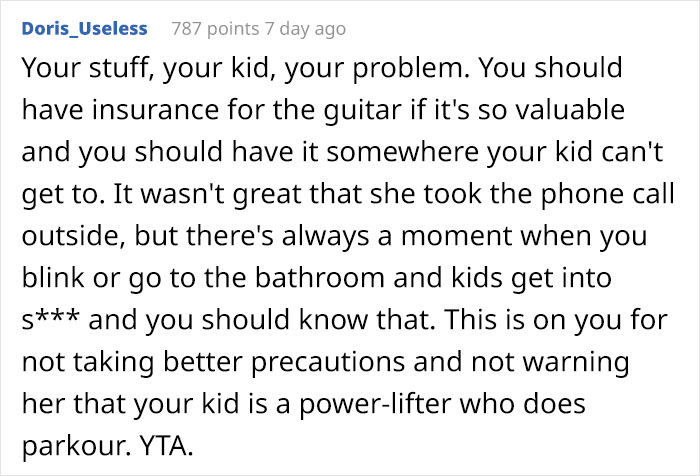 Dad Tells His Babysitter To Replace A $2,200 Guitar His 3-Year-Old Broke On Her Watch