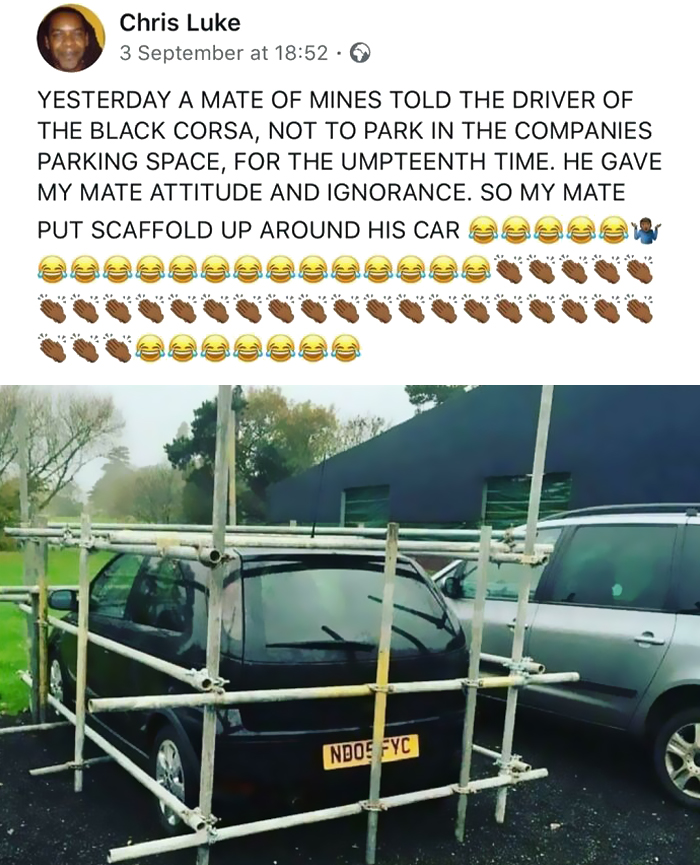 Imagine Walking Out To Find Your Car In Scaffolding