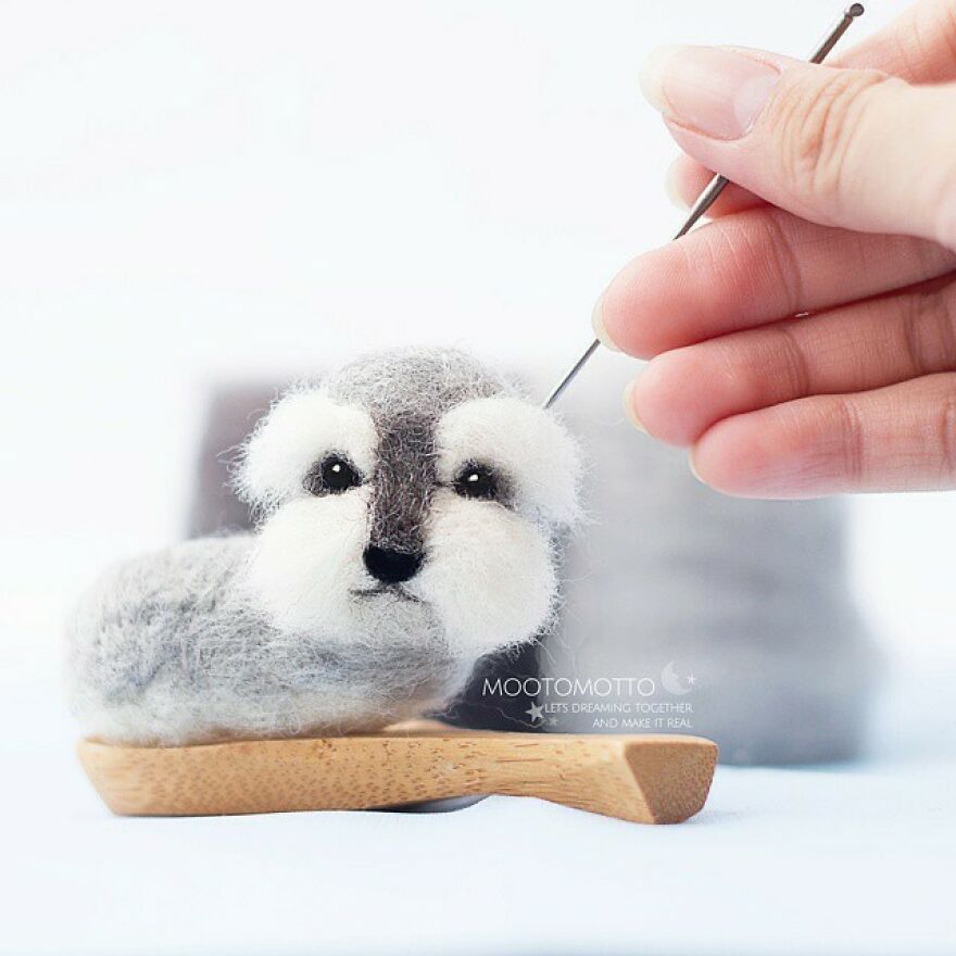 Enjoy The Process😋🐾
#toylookseriesmootomotto #schnauzer #needlefelted #ニードルフェルト