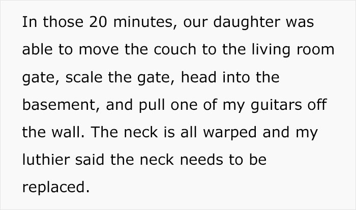 Dad Tells His Babysitter To Replace A $2,200 Guitar His 3-Year-Old Broke On Her Watch