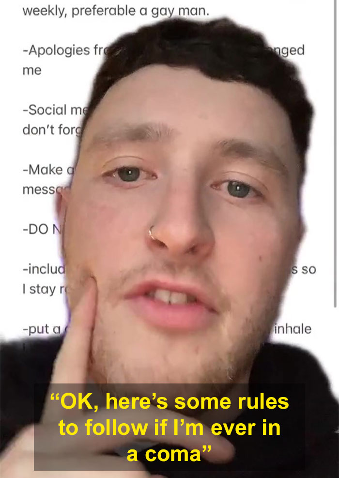 People Are Cracking Up At This Guy&rsquo;s List Of Rules For People To Follow In Case He&rsquo;s Ever In A Coma