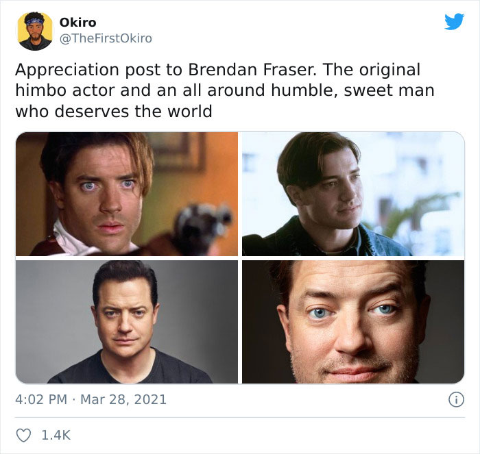 Brendan Fraser Is Trending On Twitter Simply For Being Wholesome (Xx Tweets)