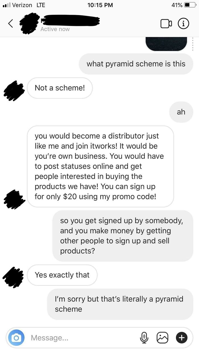 Literally The Definition Of Pyramid Scheme