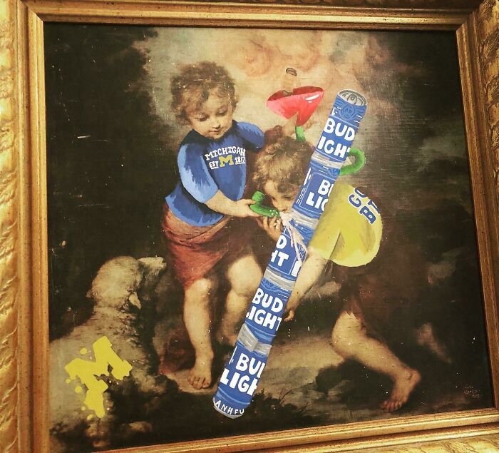 Painted This For A Friend Who Just Graduated University Of Michigan, Wanted To Remind Him Of Times He Probably Doesn’t Remember