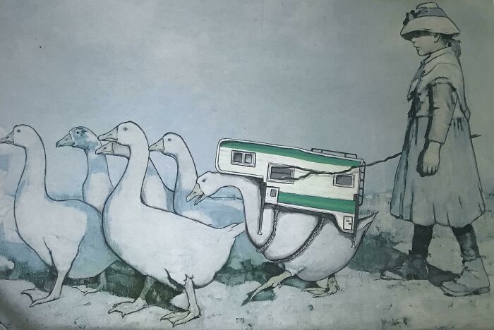 I Paint Campers On Animal Prints I Find In Thrift Stores. Enjoy!