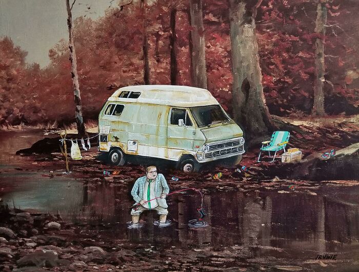 Second Version Of Living In A Van Down By The River...commission Piece
