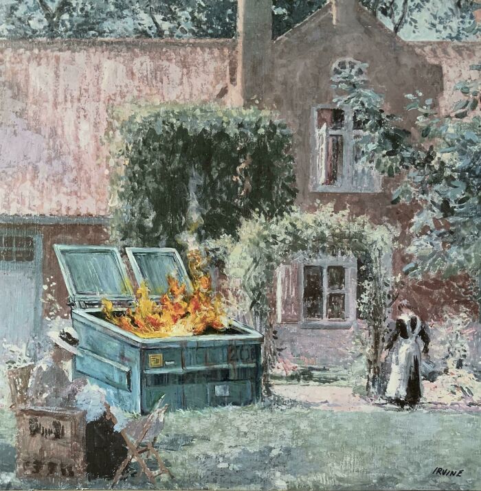 "2020 In The West Garden"...i Did A Small Series Of 3 Paintings Featuring 2020. This Is The 2nd Piece