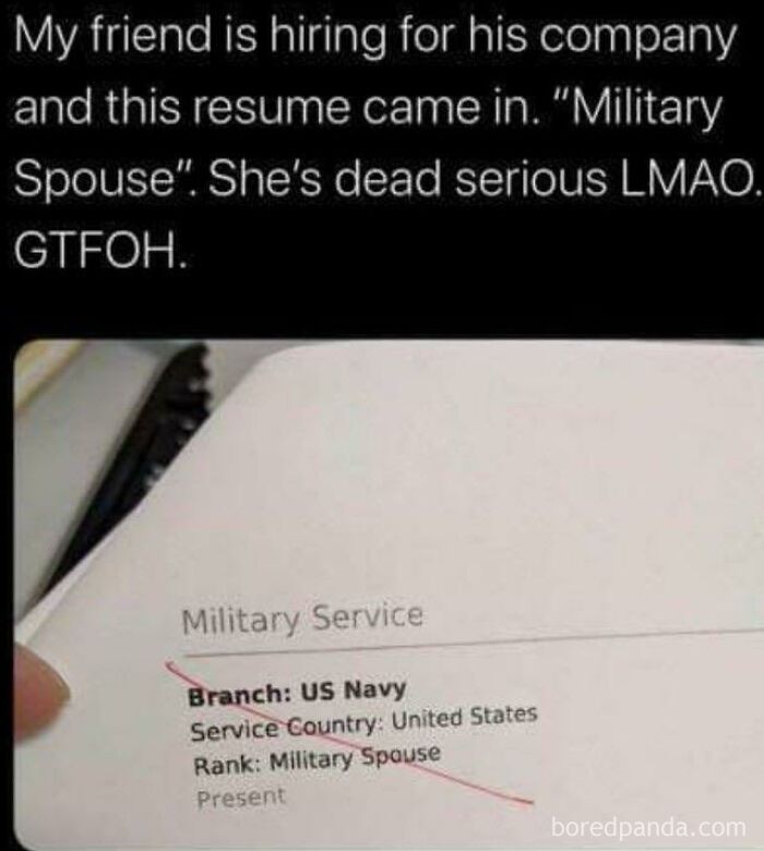 Rank: Military Spouse.