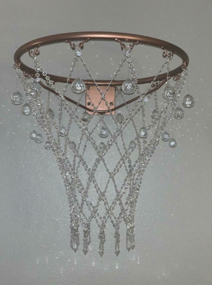 This Rose Gold Crystal Basketball Hoop Is A Slam Dunk