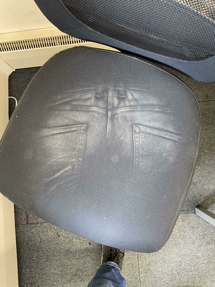 This Print My Dusty Jeans Made On The Chair Whilst I Ate My Lunch.