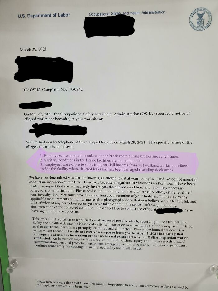 Just A Reminder, It Doesnt Have To Be A Big Health/Safety Issue To Be Worth A Report