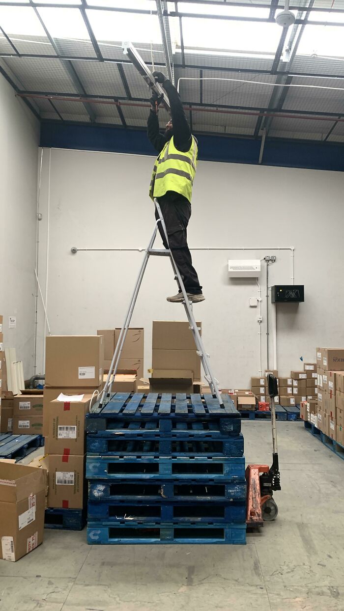 At Least He Is Wearing A Hi Vis