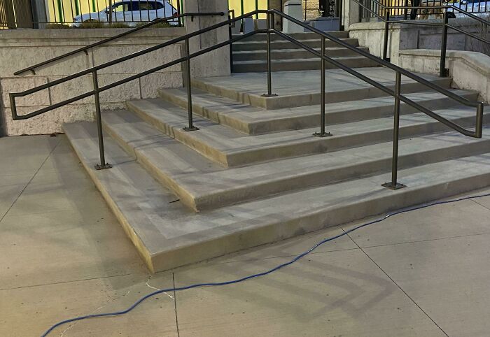 Walked Up This Then Had To Turn Around Because Of These Useless Railings