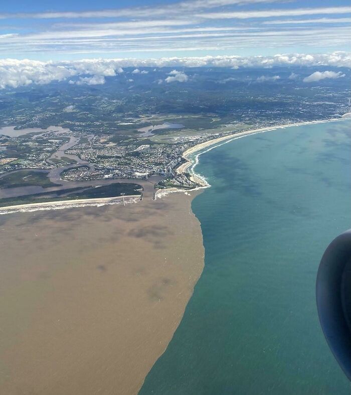 Australian Flood Waters Meet The Ocean