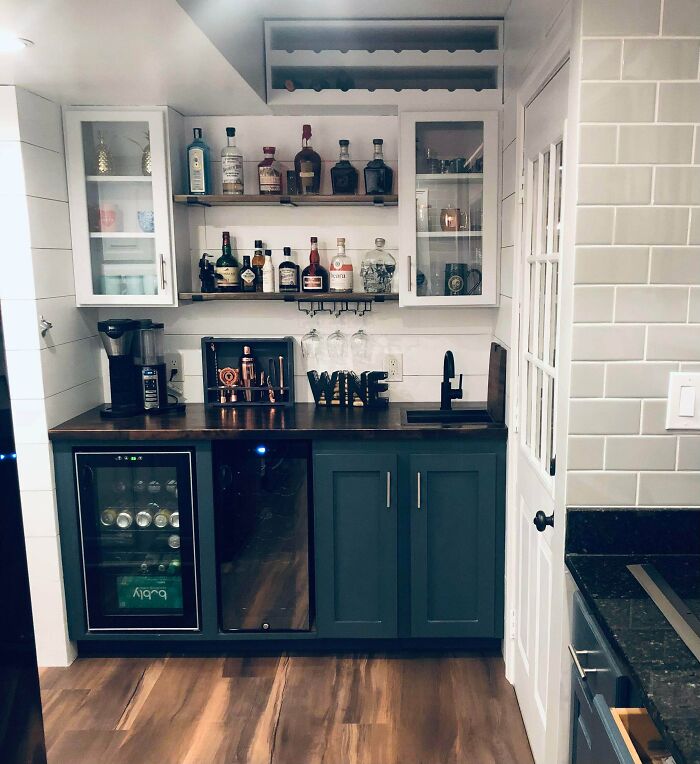 I Replaced The Washer And Dryer In My Kitchen With A Wet Bar. Now It’s Time To Drink