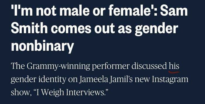 Literally Misgendered Them In The Article About Their Gender - How??