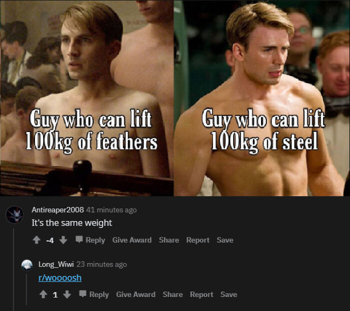 Not To Get Too Mathematical But 100kg Of Feathers Is A Whole Truck