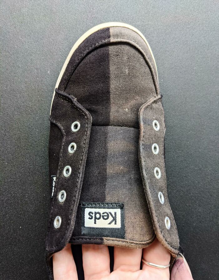 A New Pair Of Shoes Wasn't In The Budget But A Black Sharpie Was (Left- Sharpie, Right- Sun Faded Black)
