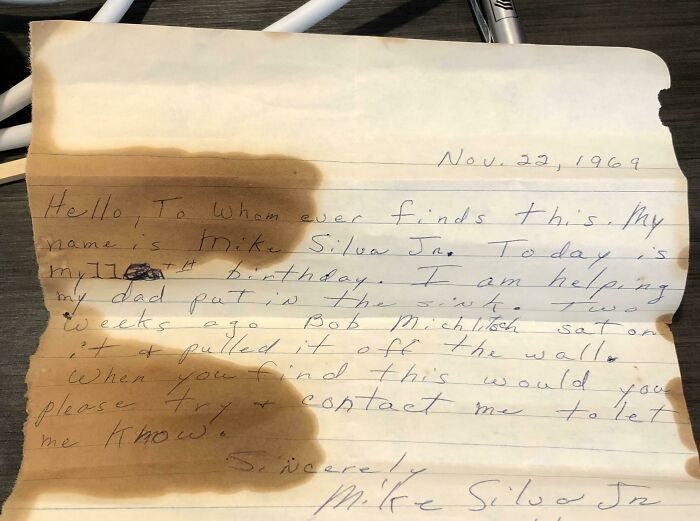 My Buddy Was Renovating His Bathroom And Found This In The Wall