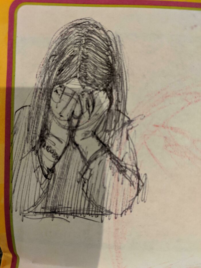 Drawn On A Kid's Menu Someone Left At A Restaurant. No Name