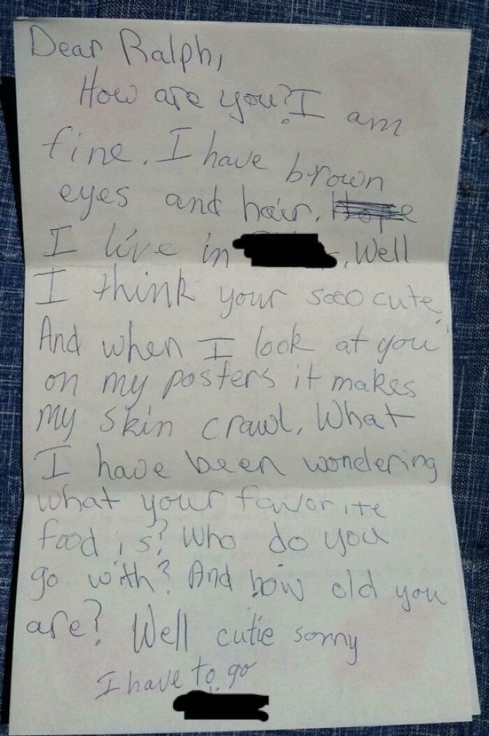 A Letter I Wrote To Ralph Macchio (The Karate Kid) When I Was 12. I Gave The Envelope To My Mom To Mail But She Saved It. Now I Know Why He Never Wrote Me Back