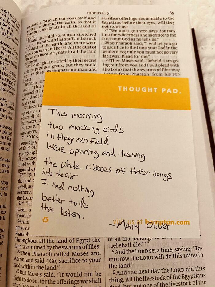 Found In A Hampton Inn, Littleton Nh. Thank You For The Poem