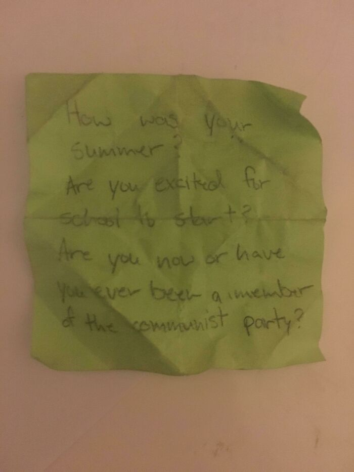 Found On A Desk On The First Day Of School