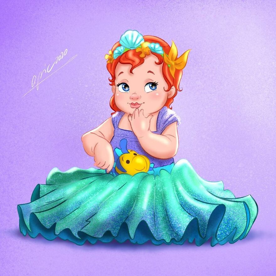 Inspired By A Newborn Photoshoot, This Artist Imagined How Disney Princesses And Villains Looked As Babies