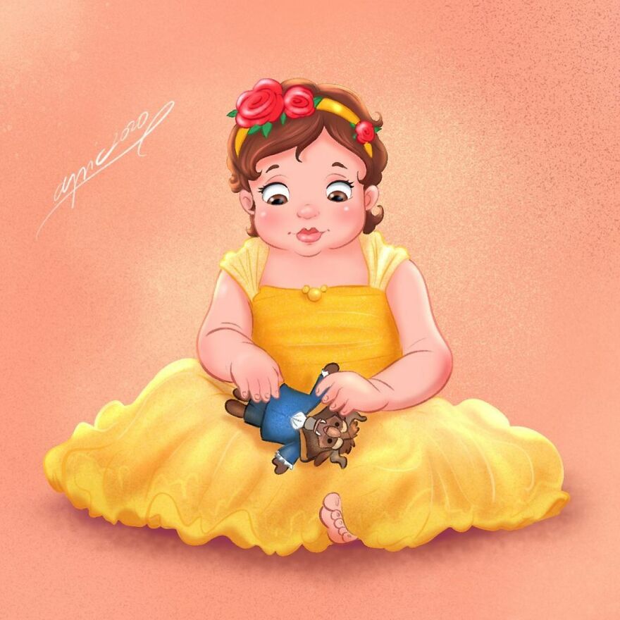 Inspired By A Newborn Photoshoot, This Artist Imagined How Disney Princesses And Villains Looked As Babies