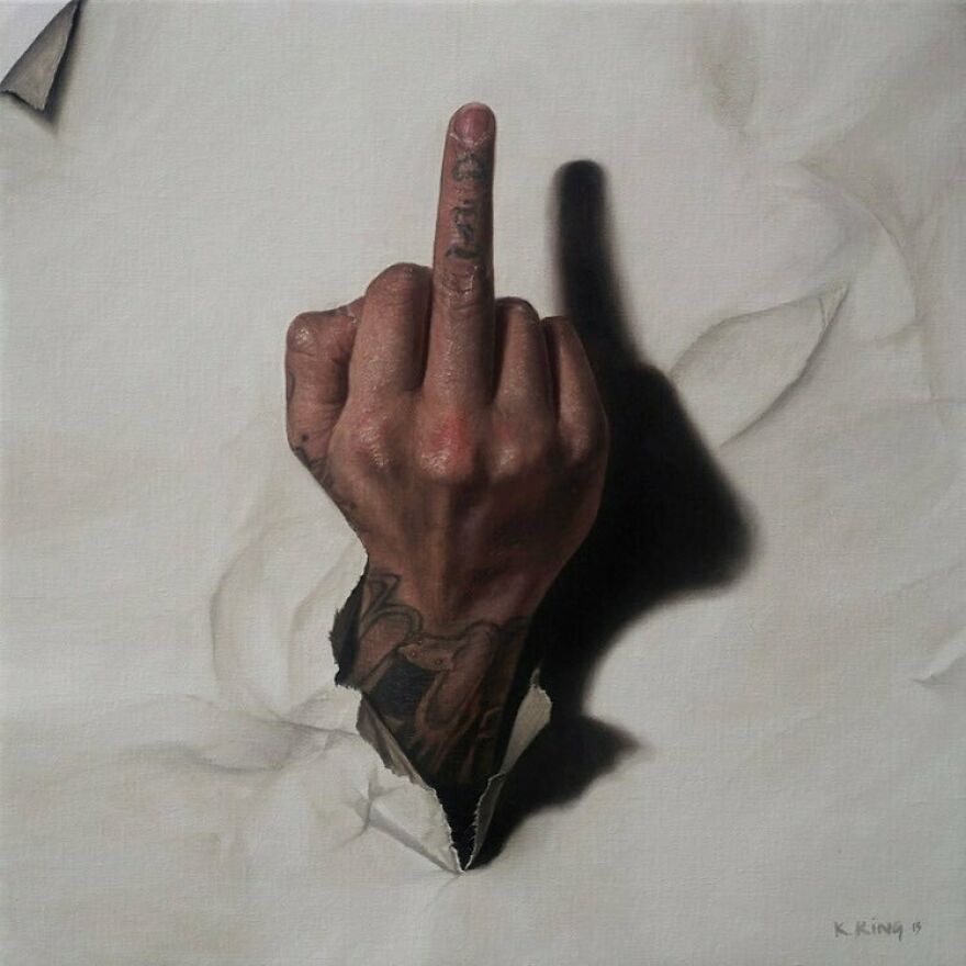 "Artist Block"
20"X20" Oil On Linen
do You Ever Just Want To Punch Your Canvas And Say F*%# You! ?
•
so This Will Now Be My Painting For The #paintguide Show At @theunitlondon
•
i've Actually Painted Five Pieces For This Show Before This One, That All Got Tossed. Reasons Spanning From Legal Issues, Personal Screw UPS, To Damage From Kitties. 😑😣😔
soooo After Weeks Wasted, I Was Extremely Frustrated And Couldn't Think Of A New Piece To Paint For This Show. And I Was Running Out Of Days To Do It. For The First Time In My Life I Experienced Artist Block... I Didn't Know How To Combat This... I Asked My Husband Angrily "Can I Just Paint A Giant Middle Finger... B/C That's How I Feel Right Now".... And So I Did Just That.
•
any Of You Guys Relate To This? How Do You Combat Artist Block?
•
ps- My Knuckles Are Red B/C I Actually Punched Through A Canvas To Take The Reference Photo. That, My Friends, Is My Idea Of 'Art Therapy' 😆