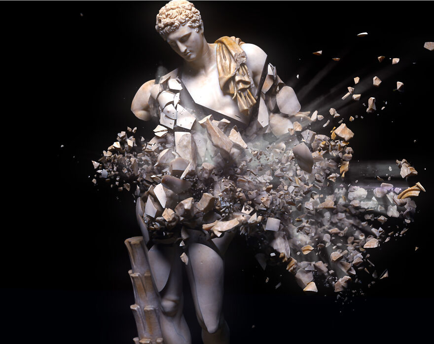 I Made A Thought-Provoking Short Film Showing The Collapse Of Ancient Greek And Roman Statues