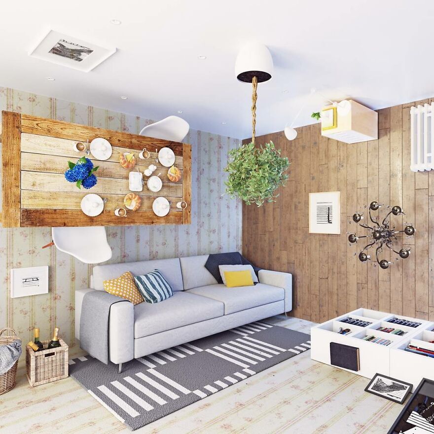 An Interior And Game Designer Transforms Popular Home Design Into Surrealist Art (32 Pics)