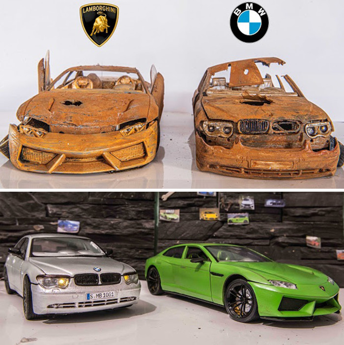 Artist Makes Unbelievable Restorations Of Vintage Miniature Cars