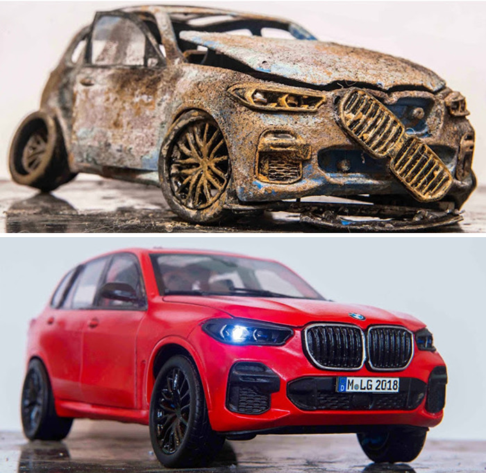 Artist Makes Unbelievable Restorations Of Vintage Miniature Cars