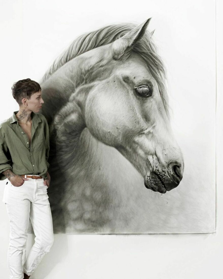 Pleased To Announce I’ll Be Exhibiting My Painting “Horse To Water” At @seattleartfair This Year With @hallspassov Gallery.
swipe To See How Tens Of Thousands Of Individually Painted Hairs Came Together To Make This Piece.