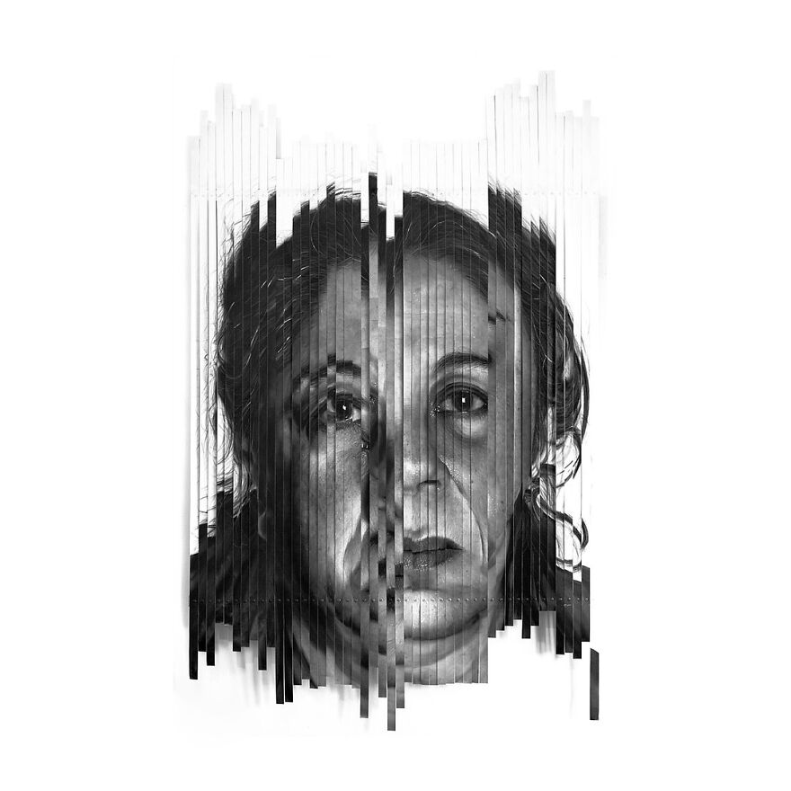 "I Felt Lied To"
oil On Linen, Sliced Up, Reconfigured, And Riveted To Steel And Aluminum Support.
36"X58"
• I Painted This Piece And Cut It Into Strips As A Way Of Dissecting And Reconfiguring How We Address Cultural Identity Through The Lens Of Diversity In 2017. We Are Seeing Canadian Citizens With Colourful Backgrounds At The Front Lines Of A Cultural Rift As A Result Of Political Runoff While We Contend To Remain A Country True To It's Foundations Of Multiculturalism. This Displacement Is Entering The Relationships We Are Not Just Forming, But Affecting The Relationships Already Established Between Citizens, And We Can Witness The Face Of Diversity Changing As A Result. "I Felt Lied To" Exposes Cultural Identity Issues Through The Portrait Of A Lebanese Canadian Who Has Lost Loved Ones As A Result Of The Shift In Diversity Norms. The Painting Dissected, And Reconfigured Is A Literal Depiction Of The Shift Her Identity Has Taken In The Recent Year- The Shift In How She's Viewed, And As She Views Herself As She Reevaluates Her Background And What It Means In Terms Of Being A Canadian Citizen, And How This Forms Her Cultural Identity.
"(She) Was Talking About My People, Where My Family Is From- It Was So Hateful. What Could I Do?... It's Hard To Imagine I Lost A Decade Of Friendship Over This. She Always Said I Was Like A Sister. I Felt Lied To."