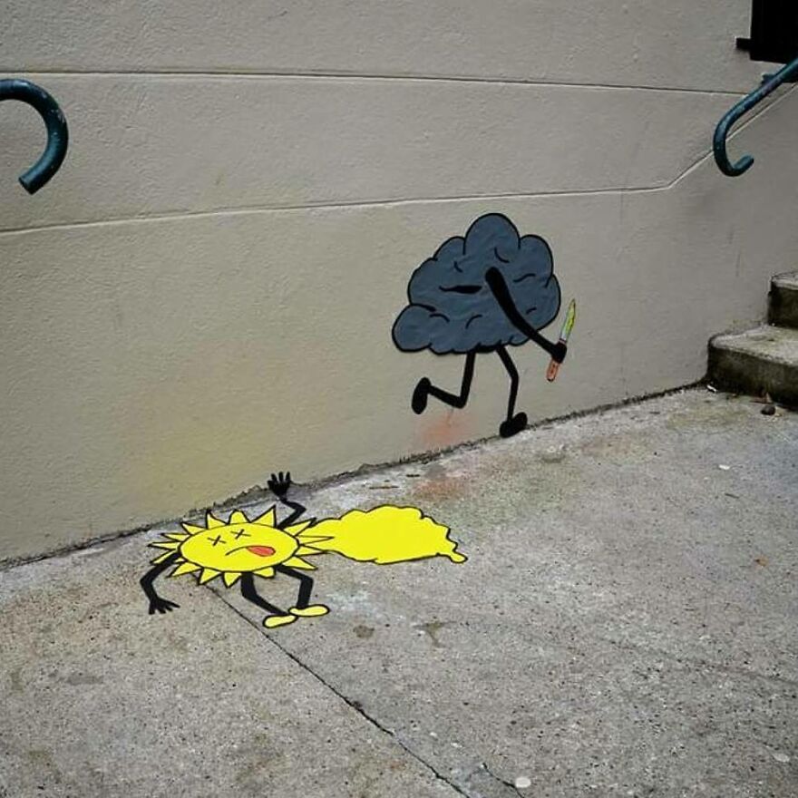 ....🌧🌧🌧🌧🌧🌧🌧 #oakoak #streetart #rain #cloud #whereisthesun #urban #sun #murder