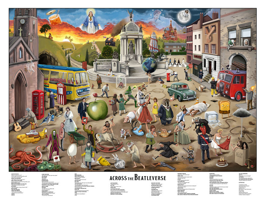 I Created A Poster Depicting 75 Beatles Songs