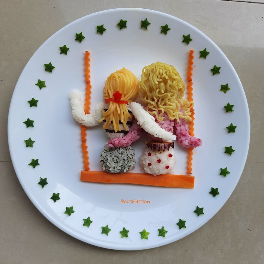 Best Friends Enjoying On The Swing