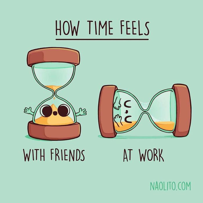 Prepare For Weekend Plans Where Hours Feel Like Minutes!
#weekend #friendship #friends #cute #aww #awwwww #awesome #cuteness #illustration #lol #funny #humorous #time #indieart #work #friday #friyay #sandglass #hourglass