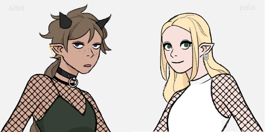 My Oc, Iris, Oh And Her Sister Quartz *i Used A Picrew*(Quartz Has Blonde Hair And Iris Has The Brown Hair)