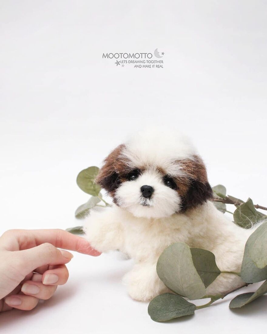 I Loooovee That Innocent Puppy Face🐶❤️😁
.
#reallookseriesmootomotto #needlefelt #shihtzu