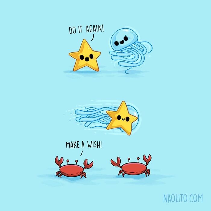 Quick, Make A Wish! Try To Brighten Someone Else's Day Today 😊
#summer #star #starfish #shootingstars #wish #funny #cute #kawaii #aww #awww #awesome #love #lovely #illustration #indieartists #indieart #original #originalgift #humorous #humour #creative #relatable #cuteness