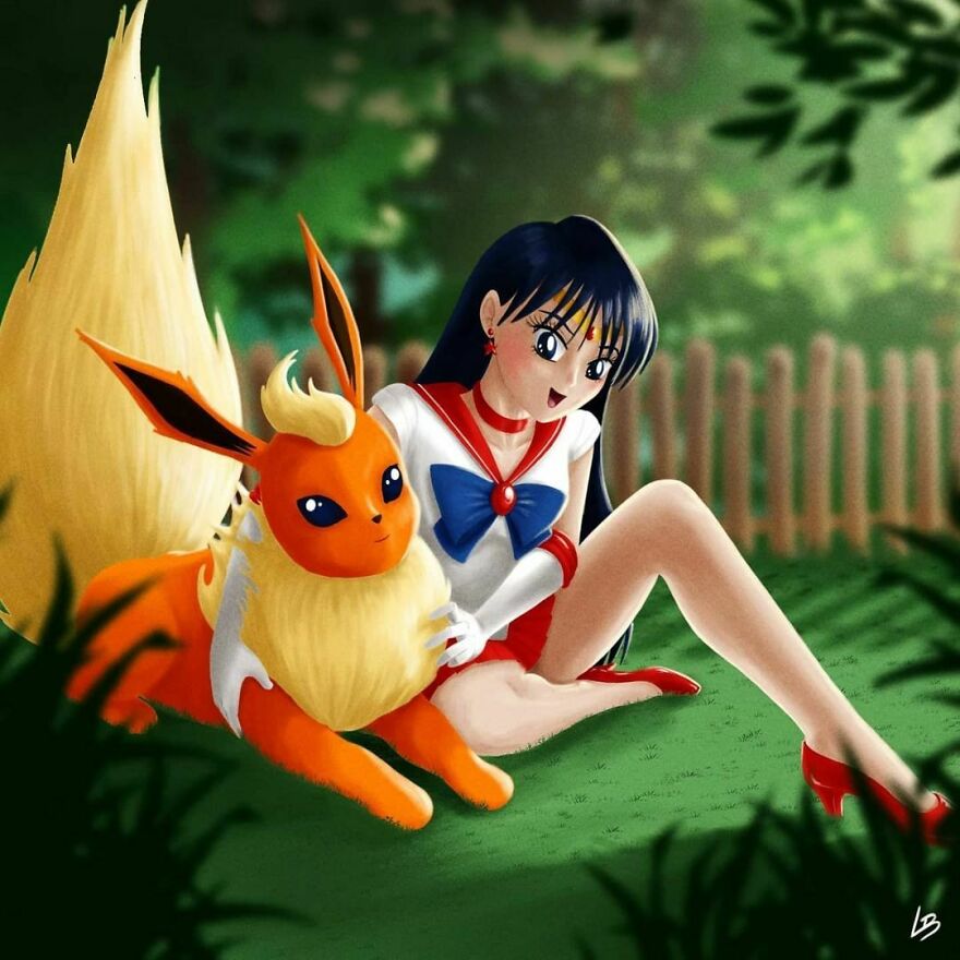 Sailor Mars And Flareon